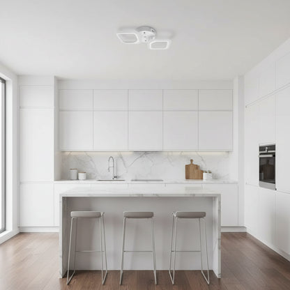 Lustra LED ERIKA 27W, 2 Patrate, lumina Neutra, Alb Lustre LED Aplicate Default Title Alessandro Design