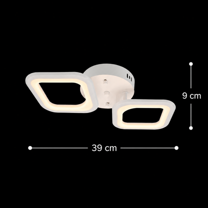 LED lustr ERIKA 11W, 2 čtverce, neutrální světlo, bílá