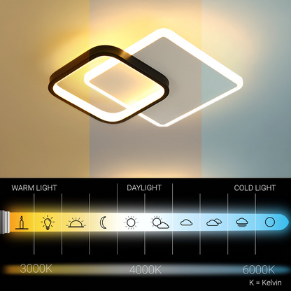 MARCELO LED lustr 30W, Studené/Teplé/Neutrální světlo Black White