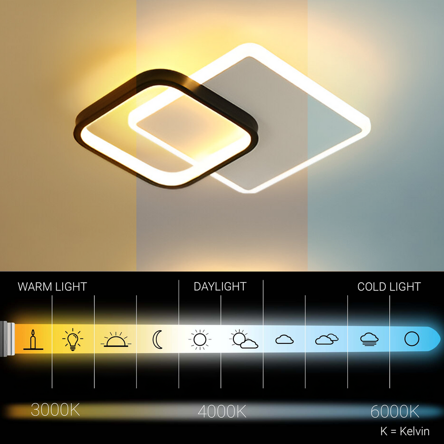 MARCELO LED lustr 30W, Studené/Teplé/Neutrální světlo Black White