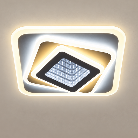LED lustr NEXA 3D 46W, čtvercový, studené/teplé/neutrální světlo, bílý