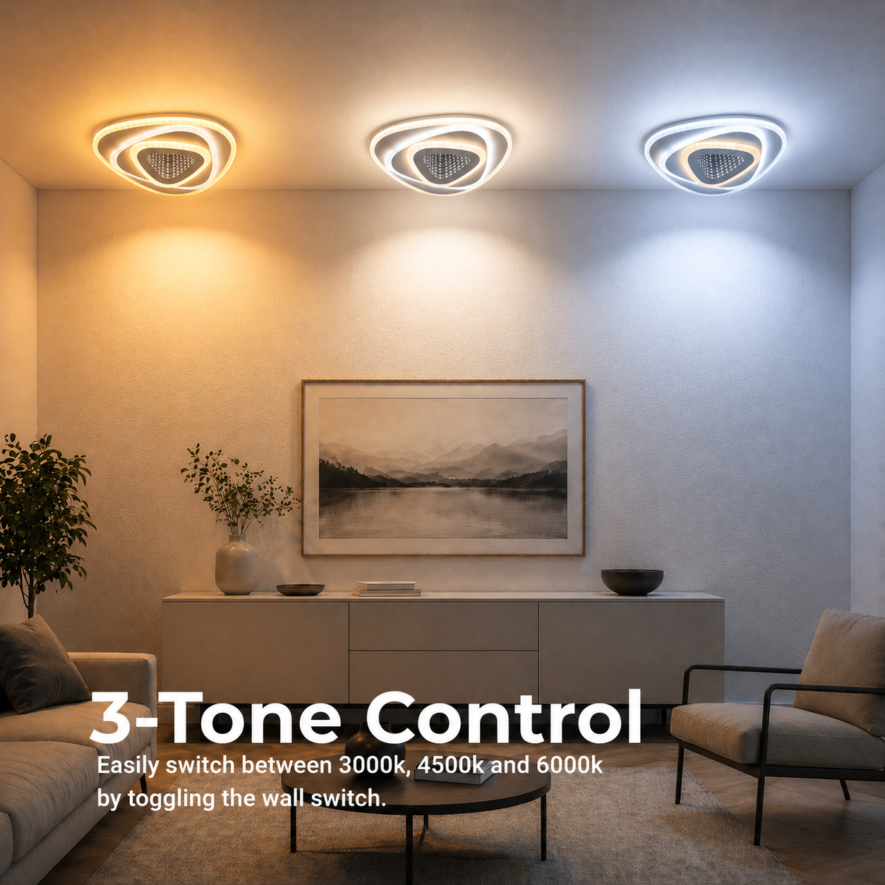 LED lustr NEXA Triangle 3D 40W, bílý, studené/teplé/neutrální světlo LED lustry Výchozí název Alessandro Design