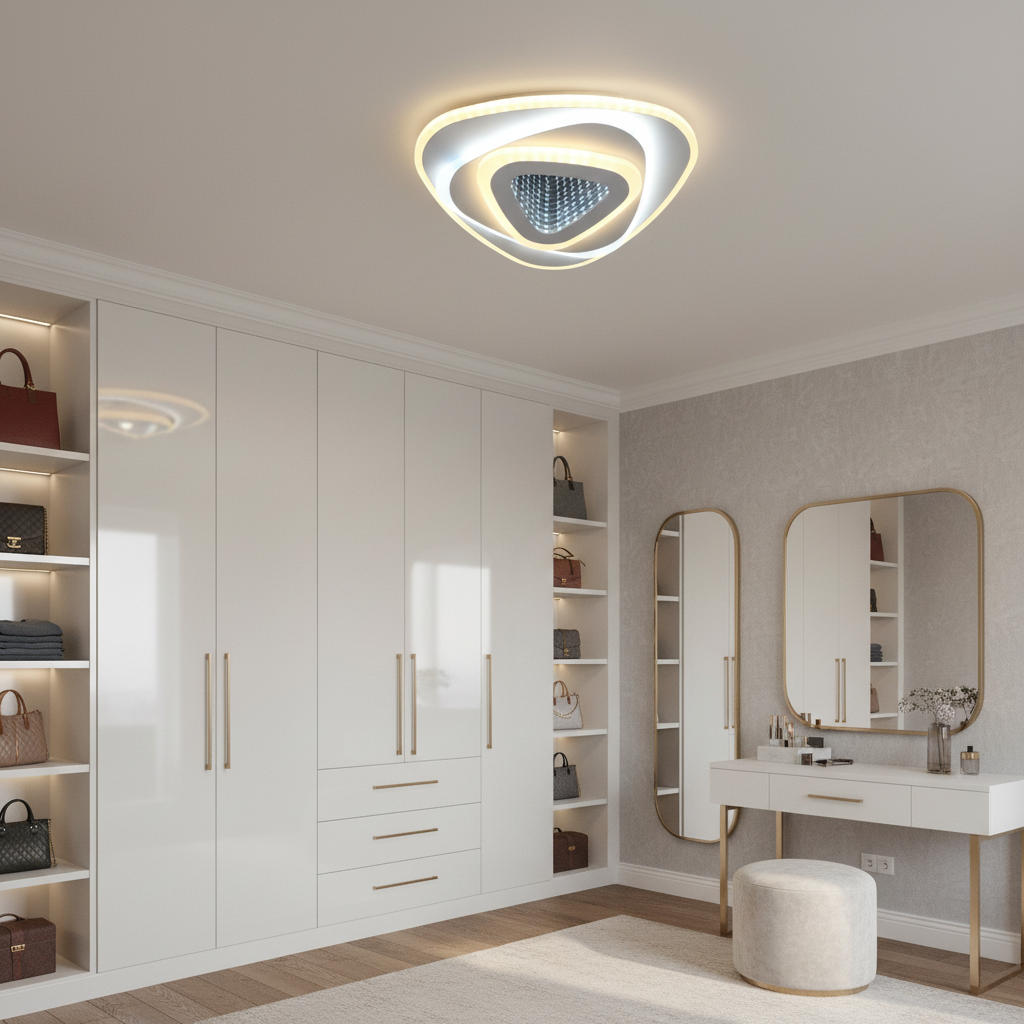LED lustr NEXA Triangle 3D 40W, bílý, studené/teplé/neutrální světlo LED lustry Výchozí název Alessandro Design