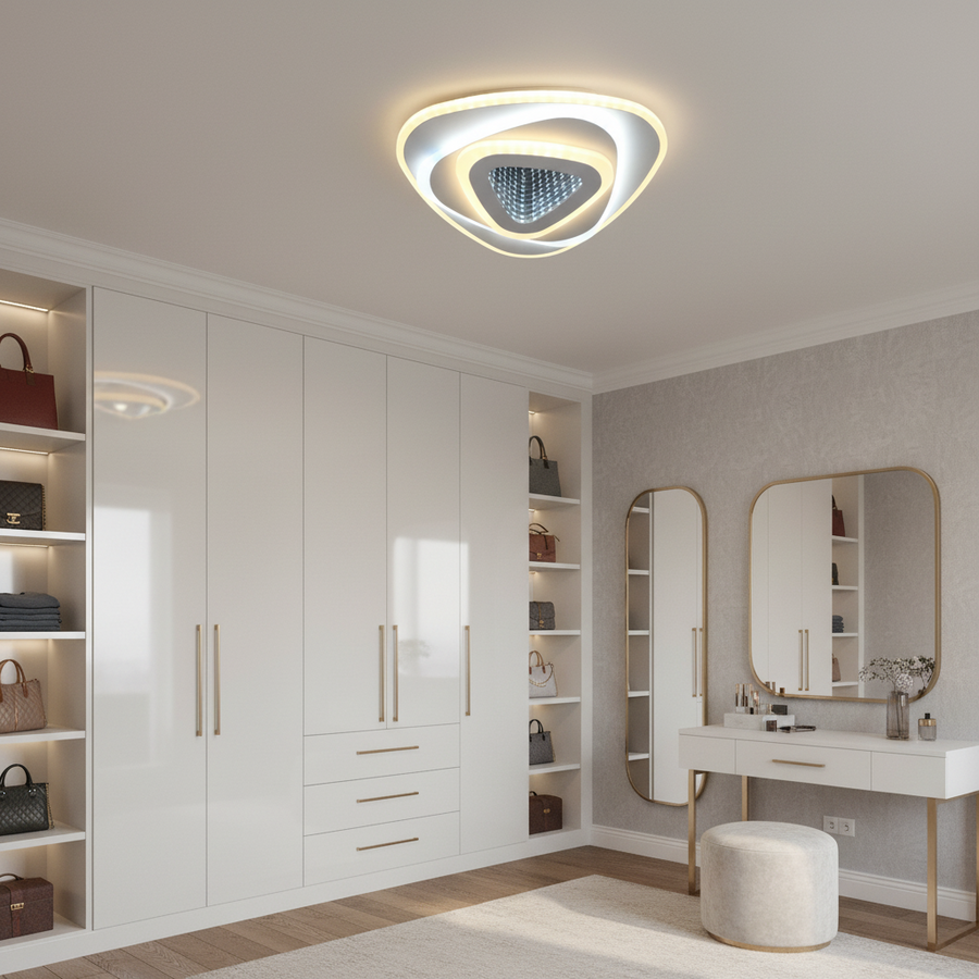 LED lustr NEXA Triangle 3D 40W, bílý, studené/teplé/neutrální světlo LED lustry Výchozí název Alessandro Design