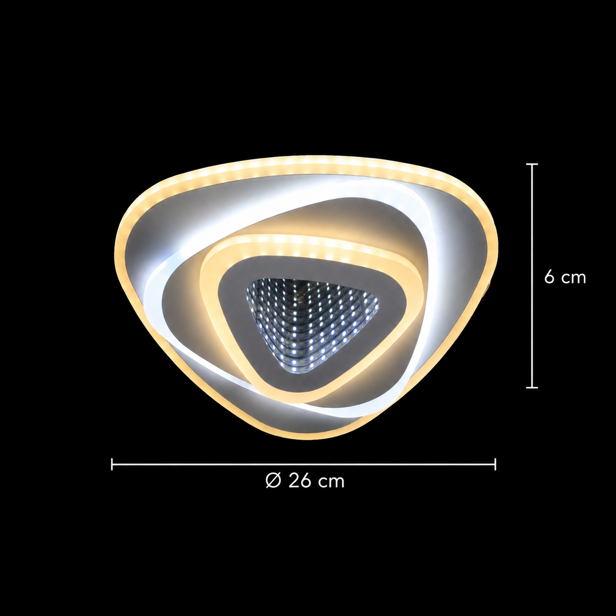 LED lustr NEXA Triangle 3D 40W, bílý, studené/teplé/neutrální světlo LED lustry Výchozí název Alessandro Design