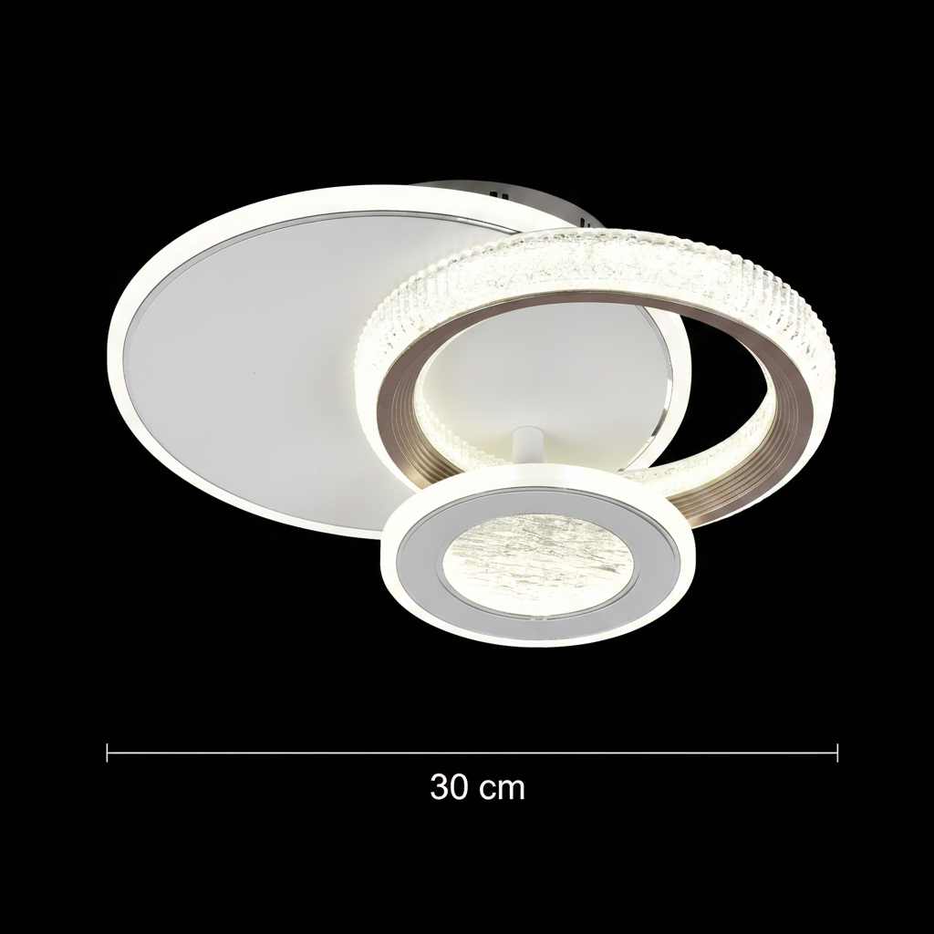 LED lustr NYXORA 44W, 3 kruhy, studené/teplé/neutrální světlo, bílé LED lustry Výchozí název Alessandro Design