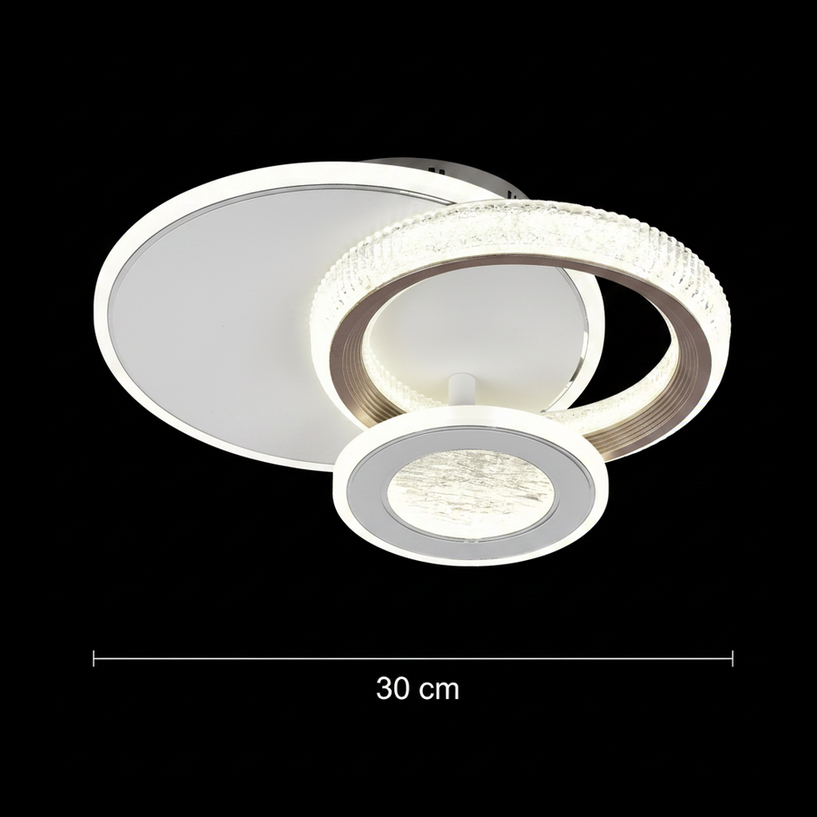 LED lustr NYXORA 44W, 3 kruhy, studené/teplé/neutrální světlo, bílé LED lustry Výchozí název Alessandro Design