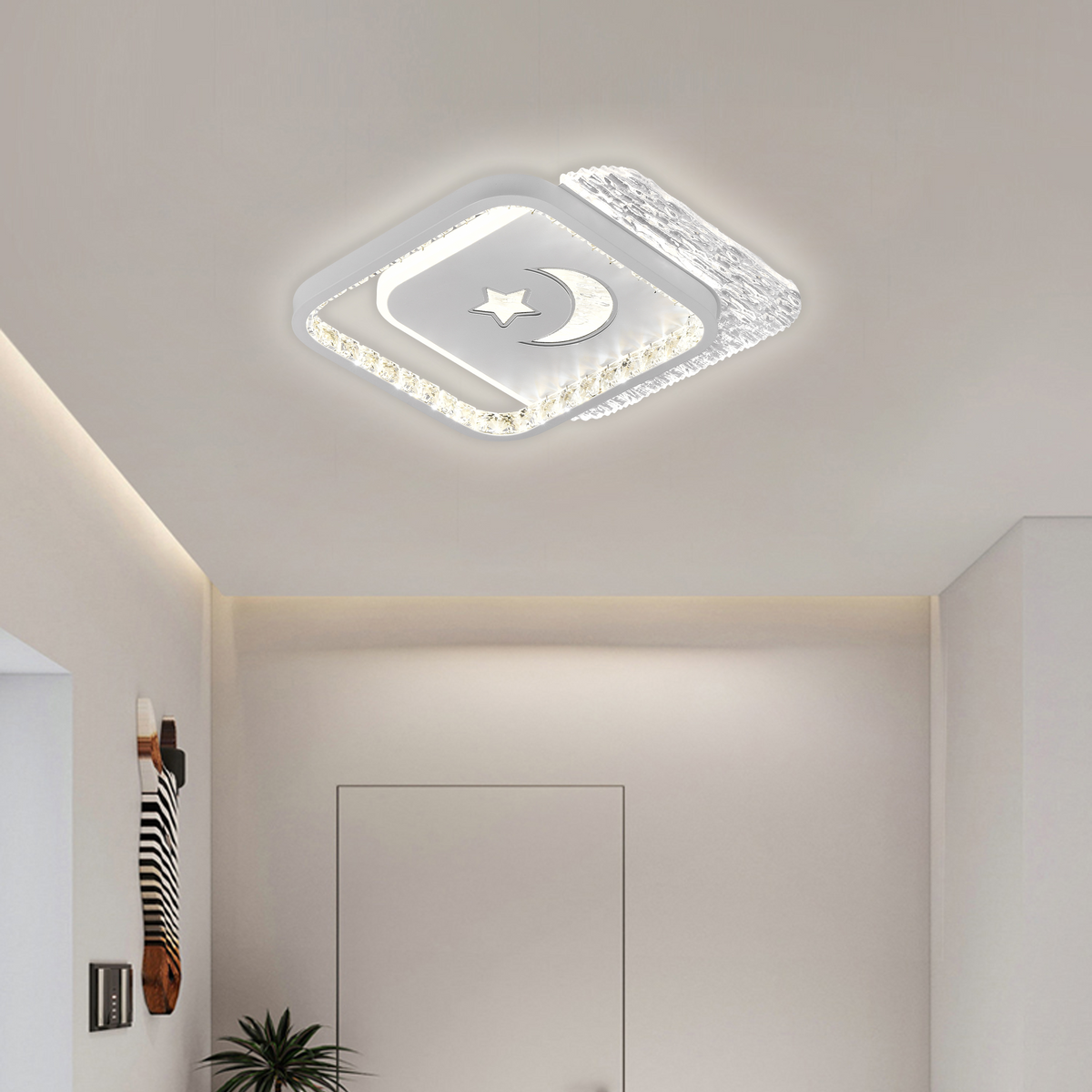 LED lustr PERU 38W, 2 čtverce, studené/teplé/neutrální světlo, bílé LED lustry Výchozí název Alessandro Design