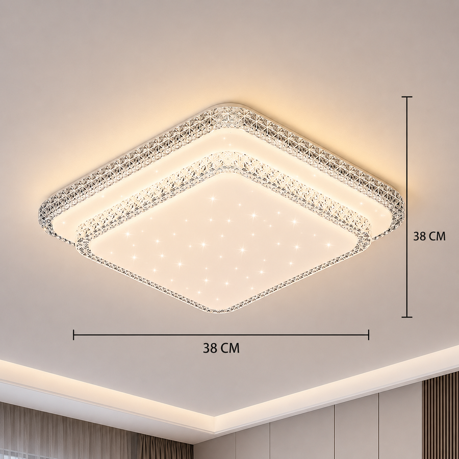 Lustra LED QIKIQTAALUK, 40W, 33 x 33 cm, Lumina Calda/Neutra/Rece, Alb