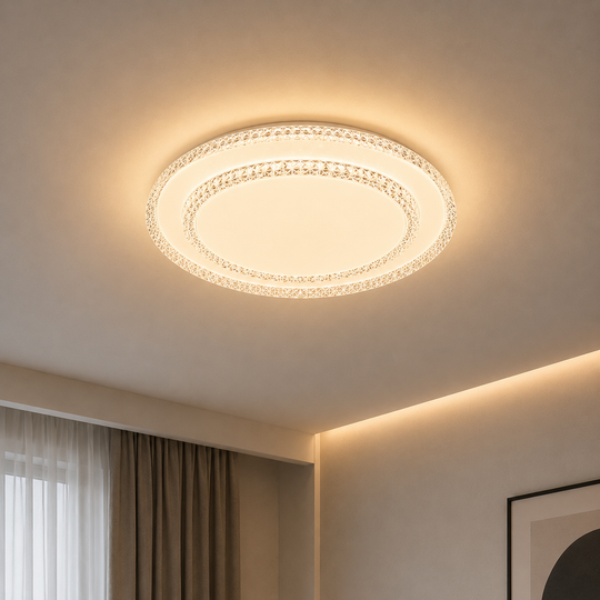 QIKIQTAALUK Noble LED lustr, 40W, Průměr 38 cm, Teplé/Neutrální/Studené světlo, Bílá