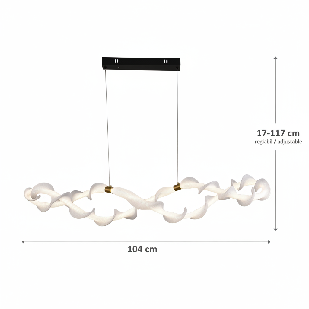 Závěsný akrylový LED lustr UNDA Infinity, 36W, teplé/neutrální/studené světlo 3000/4000/6000K, zlatá bílá, nastavitelná výška Moderní lustry Výchozí název Alessandro Design