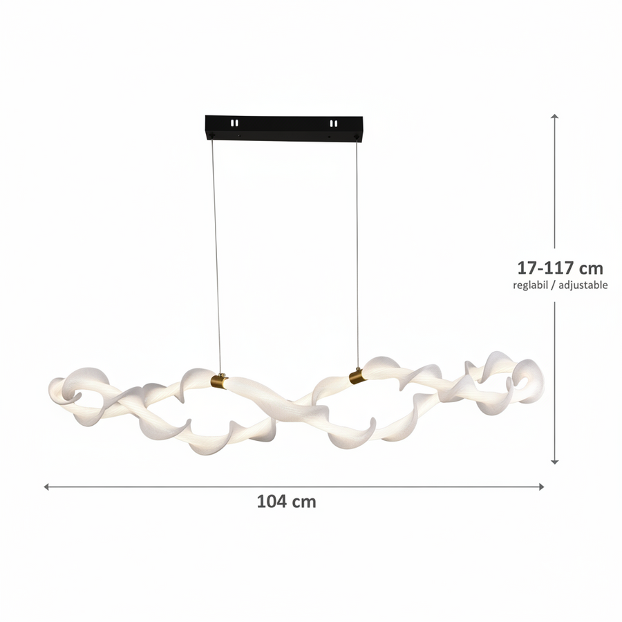 Závěsný akrylový LED lustr UNDA Infinity, 36W, teplé/neutrální/studené světlo 3000/4000/6000K, zlatá bílá, nastavitelná výška Moderní lustry Výchozí název Alessandro Design