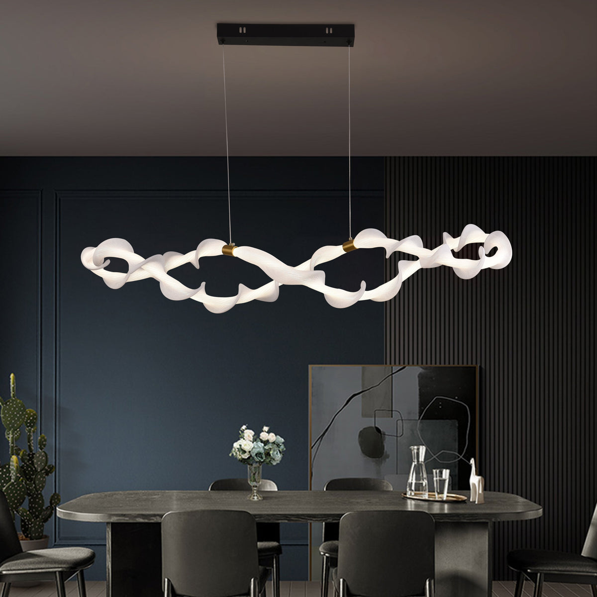 Závěsný akrylový LED lustr UNDA Infinity, 36W, teplé/neutrální/studené světlo 3000/4000/6000K, zlatá bílá, nastavitelná výška Moderní lustry Výchozí název Alessandro Design