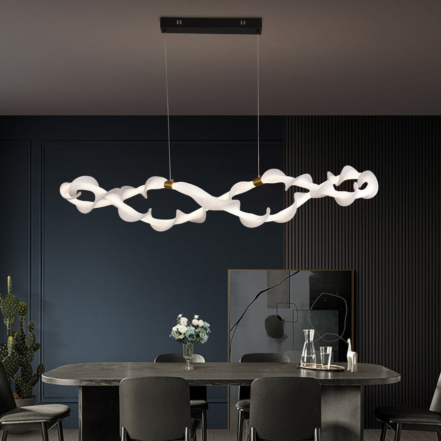 Závěsný akrylový LED lustr UNDA Infinity, 36W, teplé/neutrální/studené světlo 3000/4000/6000K, zlatá bílá, nastavitelná výška Moderní lustry Výchozí název Alessandro Design