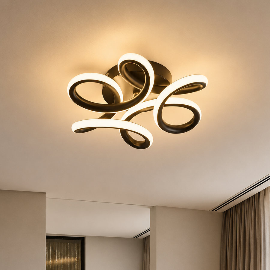 VERTEX HELIX LED lustr, 65W, studené/teplé/neutrální světlo, černá