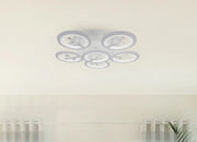 LED CHANDIER s dálkovým ovládáním Daisy, 6 položek, 72W, studené/horké/neutrální světlo, nestabilní, bílá s křišťálem
