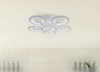 LED CHANDIER s dálkovým ovládáním Daisy, 6 položek, 72W, studené/horké/neutrální světlo, nestabilní, bílá s křišťálem