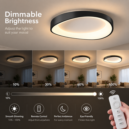 LED stropní svítidlo s dálkovým ovládáním, PL103/520BK, 29W, průměr 50 cm, teplé/studené/neutrální světlo, černá