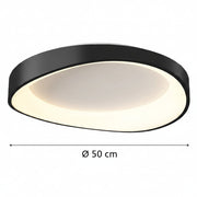 LED stropní svítidlo s dálkovým ovládáním, PL103/520BK, 29W, průměr 50cm, teplé/studené/neutrální světlo, černé LED lustry s dálkovým ovládáním Výchozí název Alessandro Design