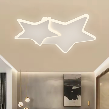 LED lustr s dálkovým ovládáním 41W, Hvězdy, Studené/Teplé/Neutrální světlo, Stmívatelné, Bílý LED lustr s dálkovým ovládáním Výchozí název Alessandro Design