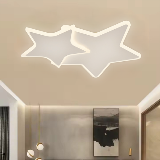 LED lustr s dálkovým ovládáním 41W, Hvězdy, Studené/Teplé/Neutrální světlo, Stmívatelné, Bílý LED lustr s dálkovým ovládáním Výchozí název Alessandro Design