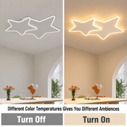 LED lustr s dálkovým ovládáním 41W, Hvězdy, Studené/Teplé/Neutrální světlo, Stmívatelné, Bílá