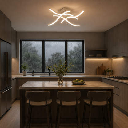 LED lustr s dálkovým ovládáním ANADYR 40W, 4 Elements, Studené/Teplé/Neutrální světlo, Stmívatelné, Bílá