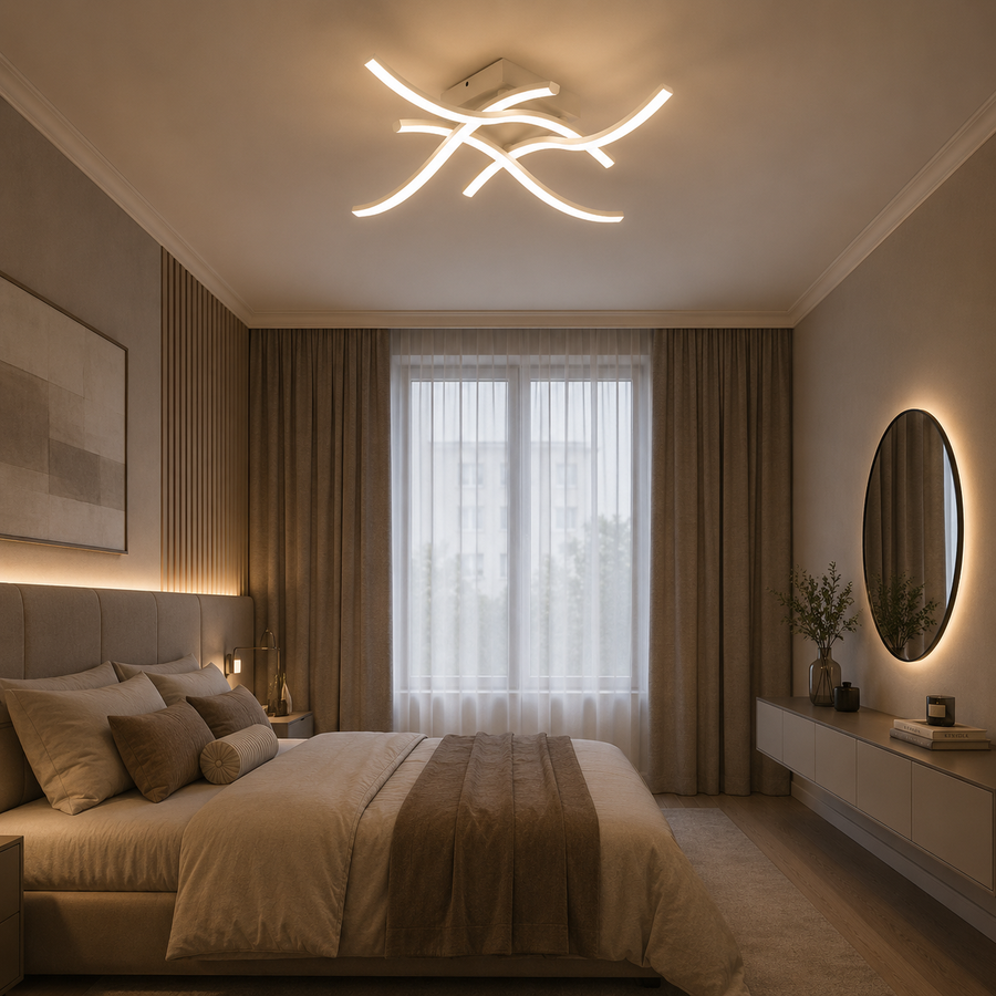 LED lustr s dálkovým ovládáním ANADYR 40W, 4 Elements, Studené/Teplé/Neutrální světlo, Stmívatelné, Bílá