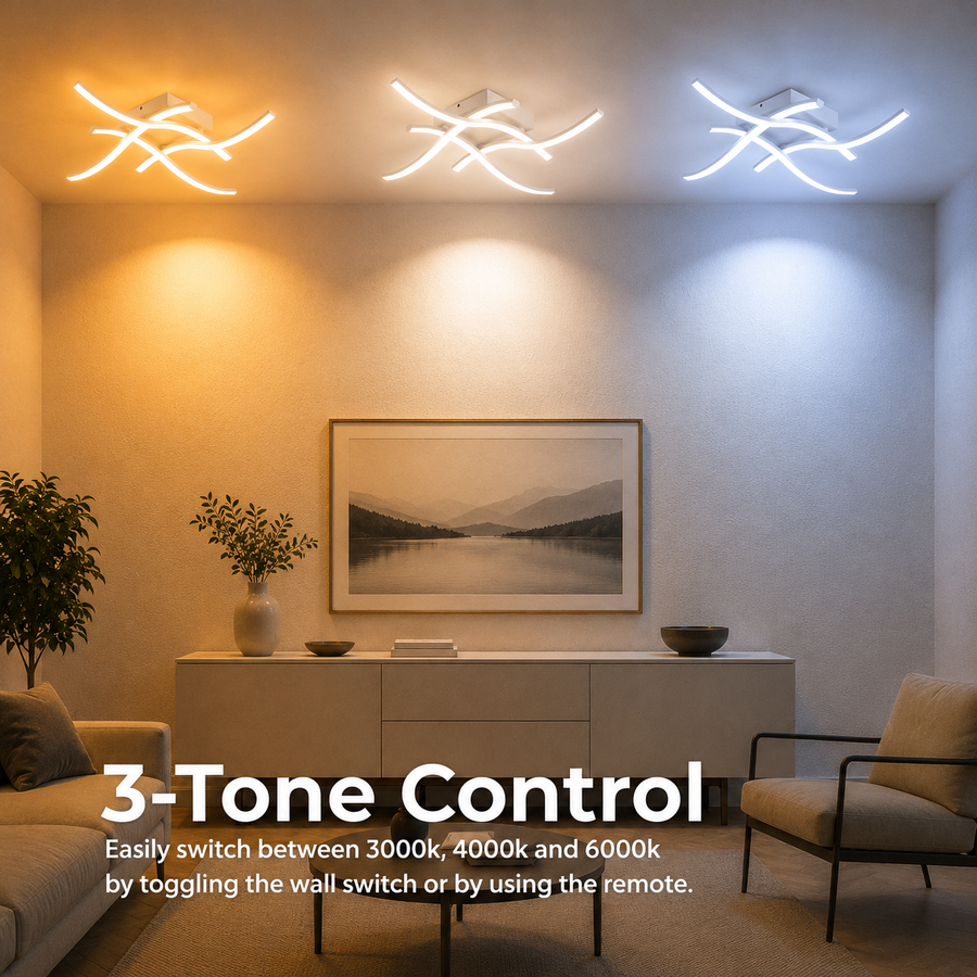 LED lustr s dálkovým ovládáním ANADYR 40W, 4 Elements, Studené/Teplé/Neutrální světlo, Stmívatelné, Bílá