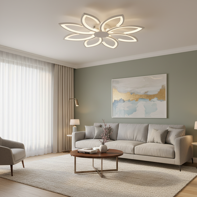LED lustr s dálkovým ovládáním BLUM, 108W, studené/teplé/neutrální světlo, stmívatelné, bílá, kov a akryl