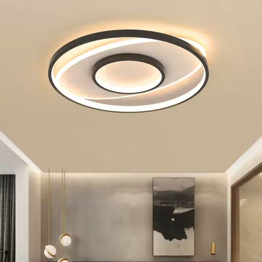 LED lustr s dálkovým ovládáním FIGURATO, 63W, 3 kruhy, studené/teplé/neutrální světlo, stmívatelné, černé LED lustry s dálkovým ovládáním Výchozí název Alessandro Design