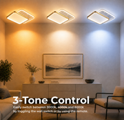 LED lustr s dálkovým ovládáním GILDRA 48W, 2 čtverce, studené/teplé/neutrální světlo, stmívatelný, zlatý