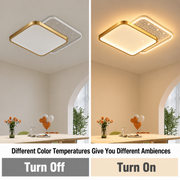 LED lustr s dálkovým ovládáním GILDRA 48W, 2 čtverce, studené/teplé/neutrální světlo, stmívatelný, zlatý