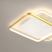LED lustr s dálkovým ovládáním GILDRA 48W, 2 čtverce, studené/teplé/neutrální světlo, stmívatelné, zlaté LED lustry s dálkovým ovládáním Výchozí název Alessandro Design