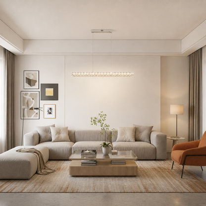 KANGNING Dálkový ovladač LED lustr, 3000K/4000K/6000K, 120W, kov a akryl, bílý