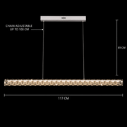 KANGNING Dálkový ovladač LED lustr, 3000K/4000K/6000K, 120W, kov a akryl, bílý