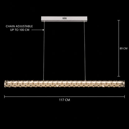 KANGNING Dálkový ovladač LED lustr, 3000K/4000K/6000K, 120W, kov a akryl, bílý