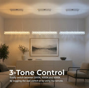 KANGNING Dálkový ovladač LED lustr, 3000K/4000K/6000K, 120W, kov a akryl, bílý
