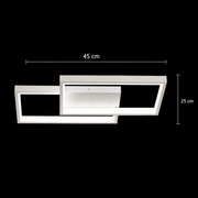 LED lustr s dálkovým ovládáním LANDYN 37W, 2 čtverce, studené/teplé/neutrální světlo, stmívatelné, bílá
