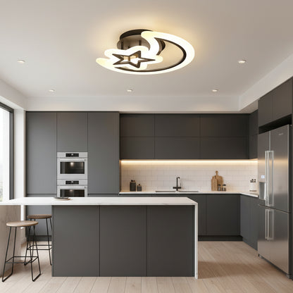 LED lustr s dálkovým ovládáním MOON AND STAR 59W, 2 Elements, Studené/Teplé/Neutrální světlo, Stmívatelné, Černé LED lustry s dálkovým ovládáním Výchozí název Alessandro Design