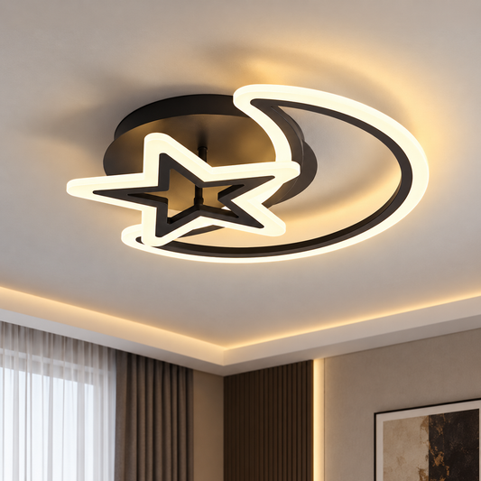 LED lustr s dálkovým ovládáním MOON AND STAR 59W, 2 Elements, Studené/Teplé/Neutrální světlo, Stmívatelné, Černá