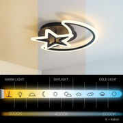 LED lustr s dálkovým ovládáním MOON AND STAR 59W, 2 Elements, Studené/Teplé/Neutrální světlo, Stmívatelné, Černé LED lustry s dálkovým ovládáním Výchozí název Alessandro Design