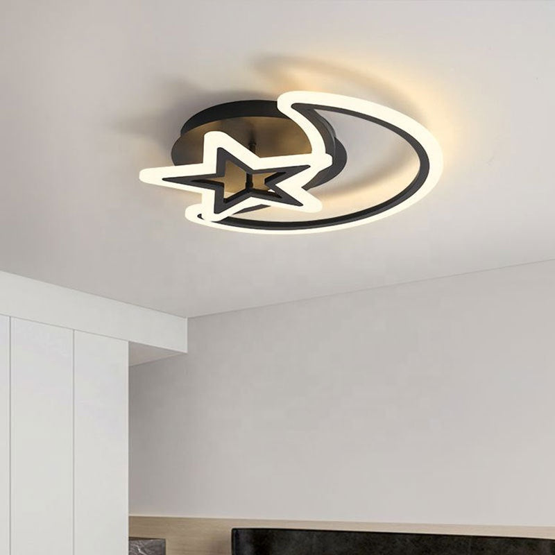 LED lustr s dálkovým ovládáním MOON AND STAR 59W, 2 Elements, Studené/Teplé/Neutrální světlo, Stmívatelné, Černé LED lustry s dálkovým ovládáním Výchozí název Alessandro Design