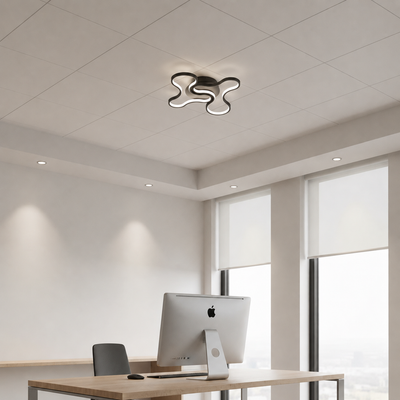 LED lustr s dálkovým ovládáním ORMS Nobile, 3000K/4000K/6000K, 84W, kov a plast, černá