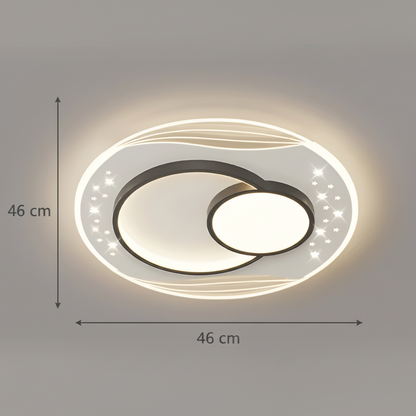 LED lustr s dálkovým ovládáním SERPENTA 51W, kulatý, studené/teplé/neutrální světlo, stmívatelný, černý