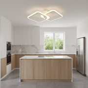 LED lustr s dálkovým ovládáním ZOE 41W, 2 čtverce, studené/teplé/neutrální světlo, stmívatelné, bílý LED lustr s dálkovým ovládáním Výchozí název Alessandro Design