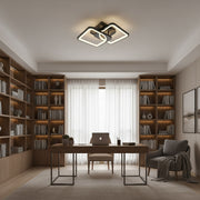 LED lustr s dálkovým ovládáním ZOE 27W, 2 čtverce, studené/teplé/neutrální světlo, stmívatelné, černé LED lustry s dálkovým ovládáním Výchozí název Alessandro Design