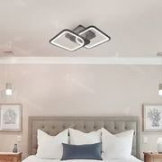 LED lustr s dálkovým ovládáním ZOE 27W, 2 čtverce, studené/teplé/neutrální světlo, stmívatelné, černé LED lustry s dálkovým ovládáním Výchozí název Alessandro Design