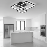 LED lustr s dálkovým ovládáním ZOE 60W, 3 čtverce, studené/teplé/neutrální světlo, stmívatelné, černé LED lustry s dálkovým ovládáním Výchozí název Alessandro Design