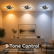 LED lustr s dálkovým ovládáním ZOE, 8 čtverců, 138W, studené/teplé/neutrální světlo, stmívatelný, černý